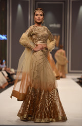 Gold and Rust Hand-Embroidered Gota Lehenga (3-Piece) - Image 5