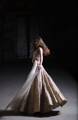 Gold Kundun & Gota Net Silk Lehenga Choli (3-Piece) - Image 4