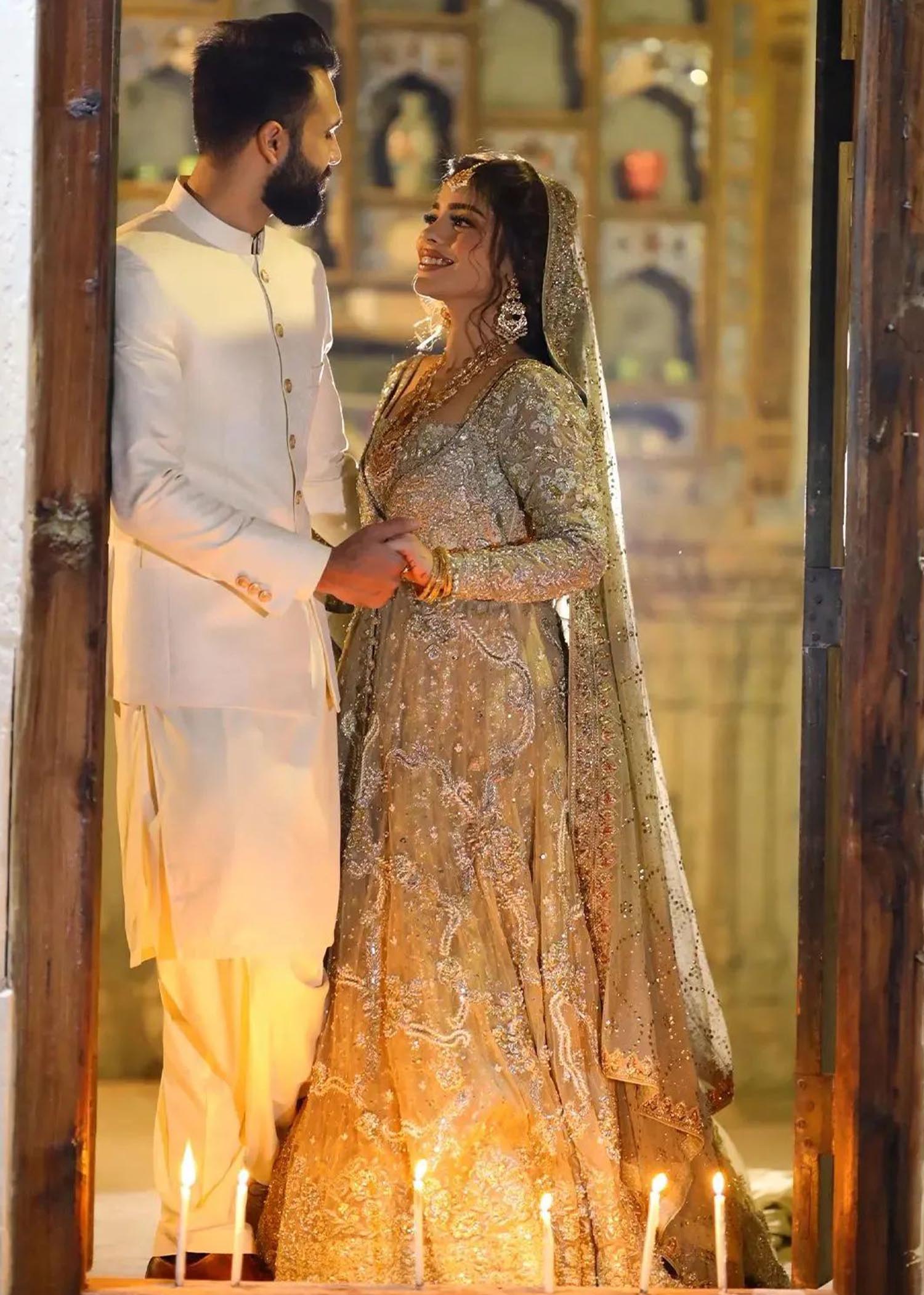 Sage Gold Embellished Net Silk Bridal Lehenga (3-Piece) - Image 2