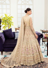 Champagne Gold Embroidered Net Bridal Lehenga (3-Piece) - Image 3