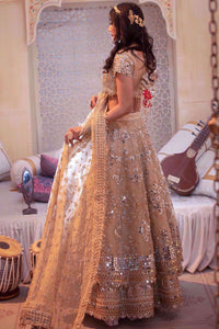 Gold Mirror Work Organza Bridal Lehenga (3-Piece) - Image 4
