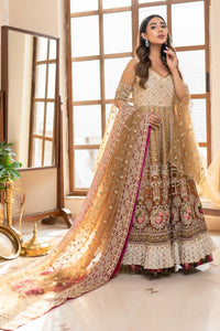 Gold Ombre Embroidered Organza Lehenga (2-Piece) - Image 4