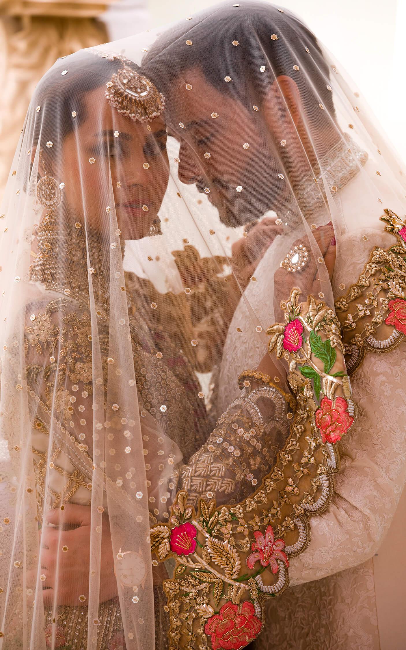 Champagne Gold Embroidered Organza Bridal Lehenga (3-Piece) - Image 8