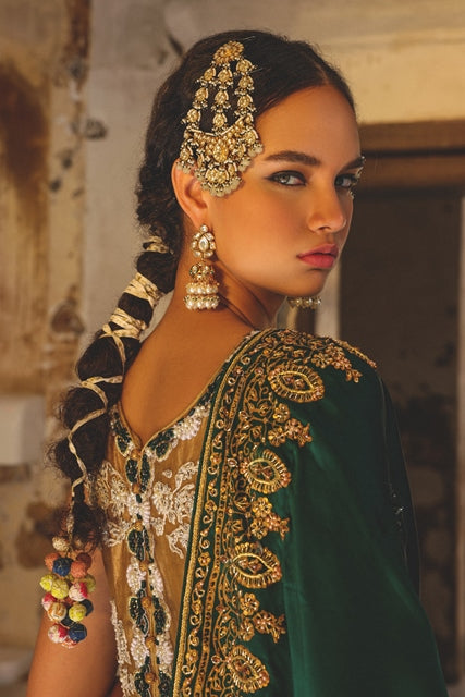 Gold Embellished Organza Kalidar Dress (3-Piece) - Image 5