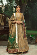 Antique Gold Embroidered Organza Kalidar Lehenga (3-Piece) - Image 5
