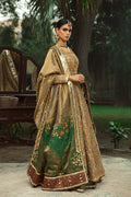 Antique Gold Embroidered Organza Kalidar Lehenga (3-Piece) - Image 6