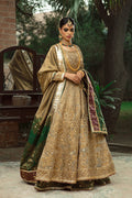Antique Gold Embroidered Organza Kalidar Lehenga (3-Piece) - Image 7