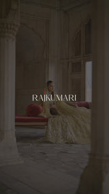 Gold Hand-Embroidered Net & Organza Bridal Lehenga (3-Piece) - Image 8