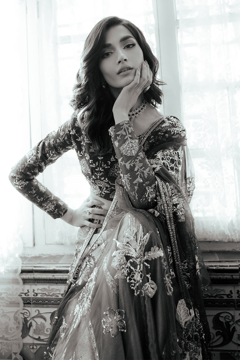 Blue Satin Zari Lehenga with Embroidered Dupatta (3-Piece) - Image 6