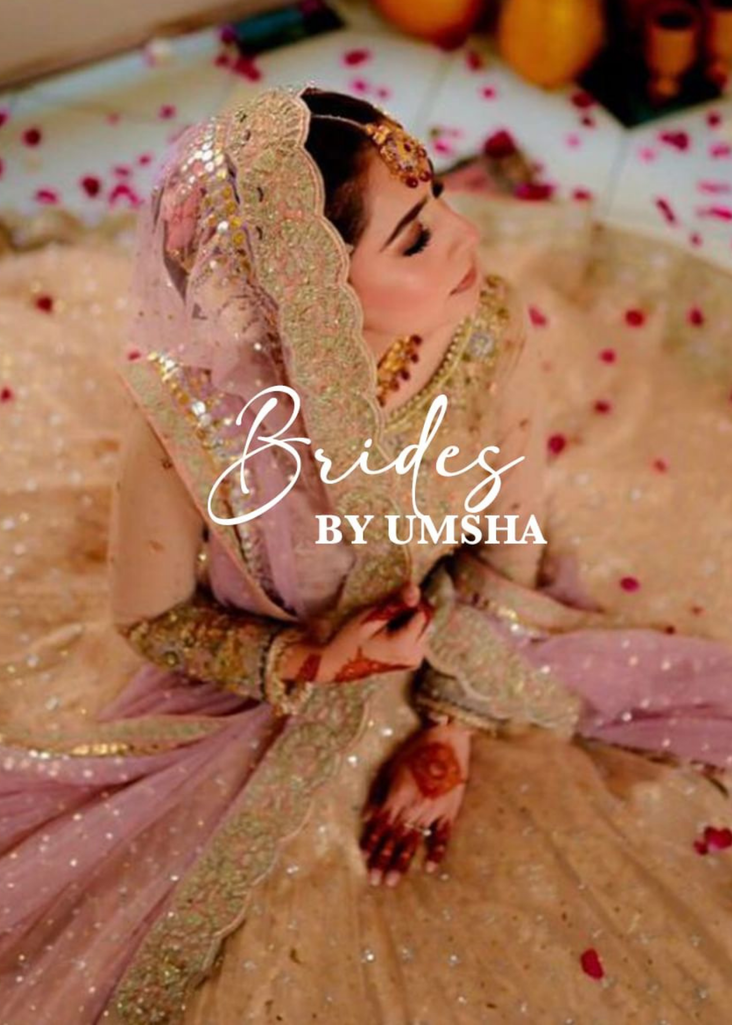 Blush Pink Gold Embellished Silk-Blend Bridal Lehenga (3-Piece) - Image 1