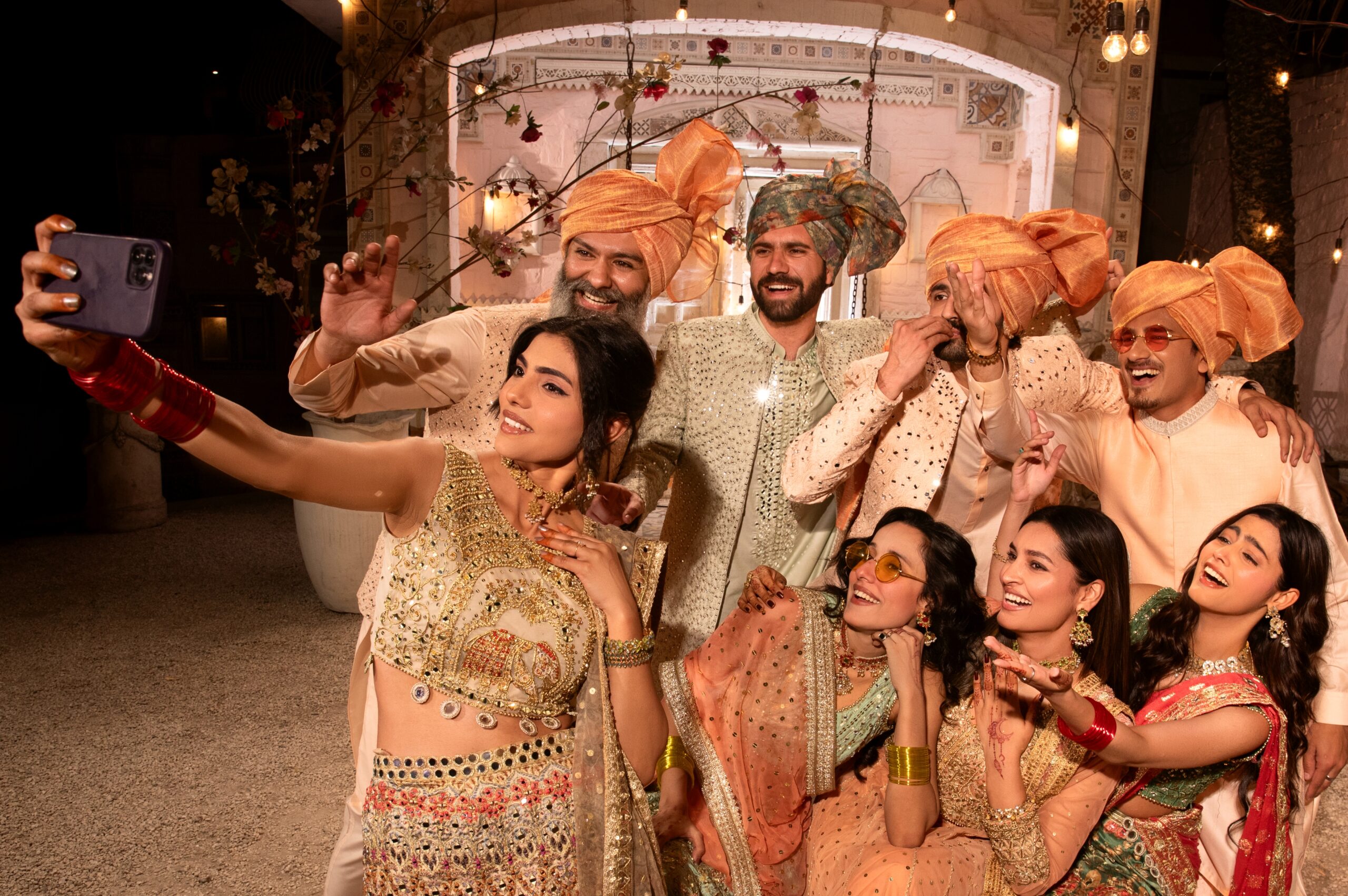 Rust Gold Embroidered Silk Blend Bridal Lehenga Choli (3-Piece) - Image 6