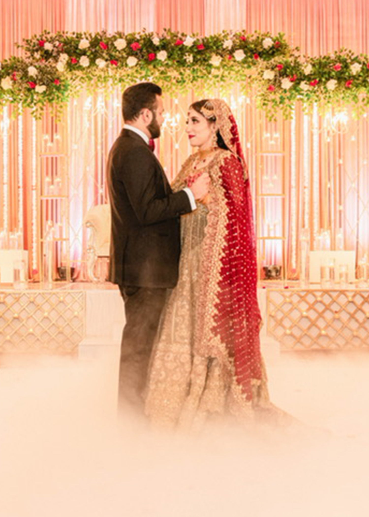 Antique Gold Embellished Tissue Silk Bridal Lehenga (3-Piece) - Image 12