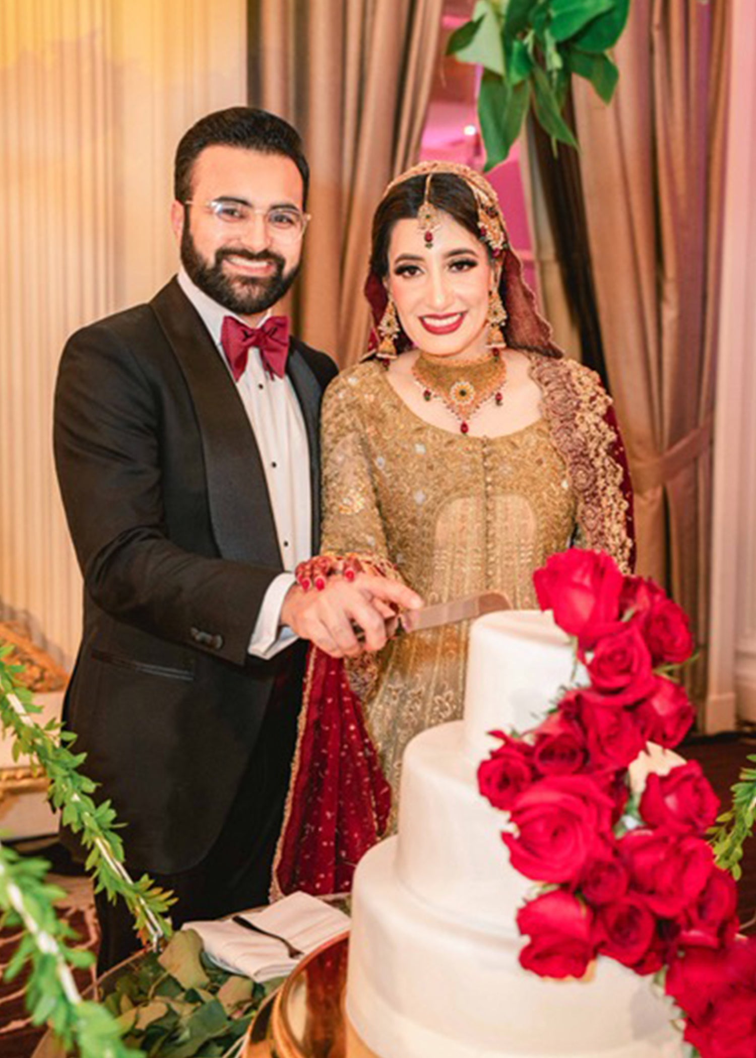 Antique Gold Embellished Tissue Silk Bridal Lehenga (3-Piece) - Image 17