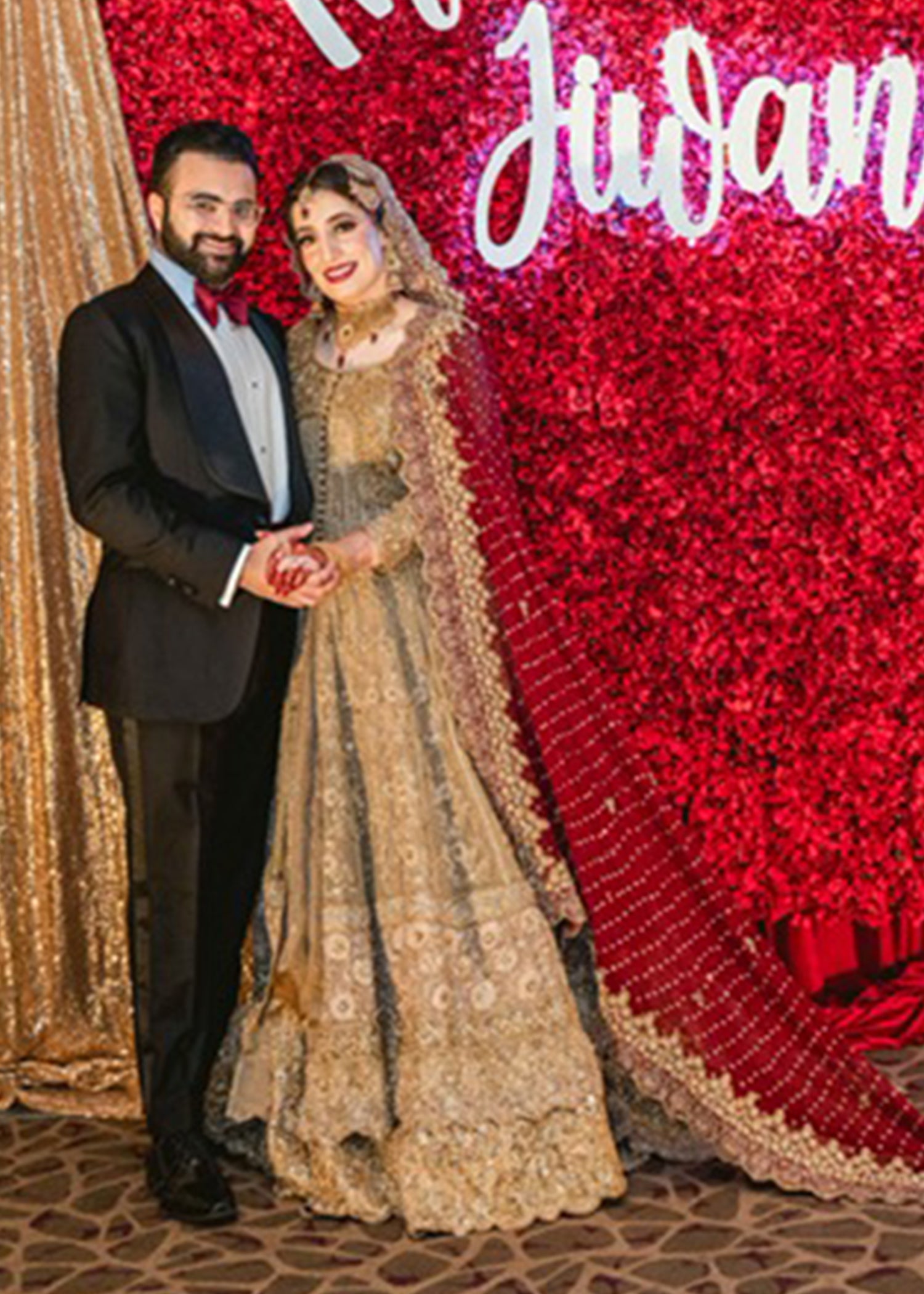 Antique Gold Embellished Tissue Silk Bridal Lehenga (3-Piece) - Image 18