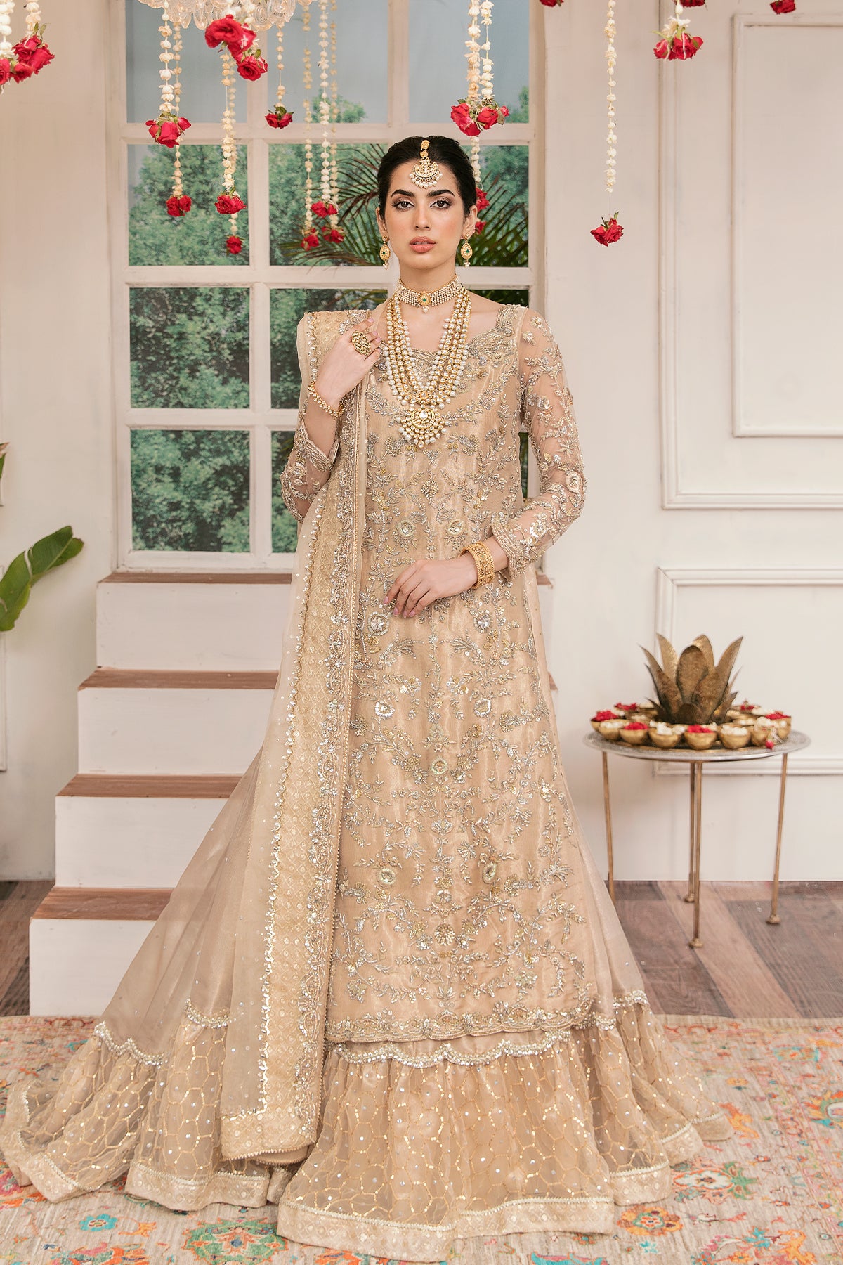 Gold Adda Work Silk Lehenga (3-Piece) - Image 1