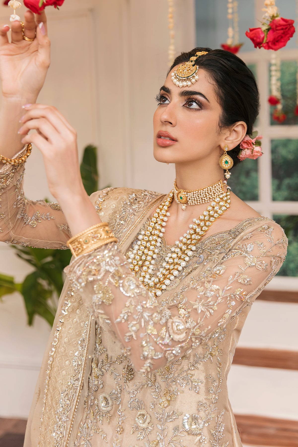 Gold Adda Work Silk Lehenga (3-Piece) - Image 3