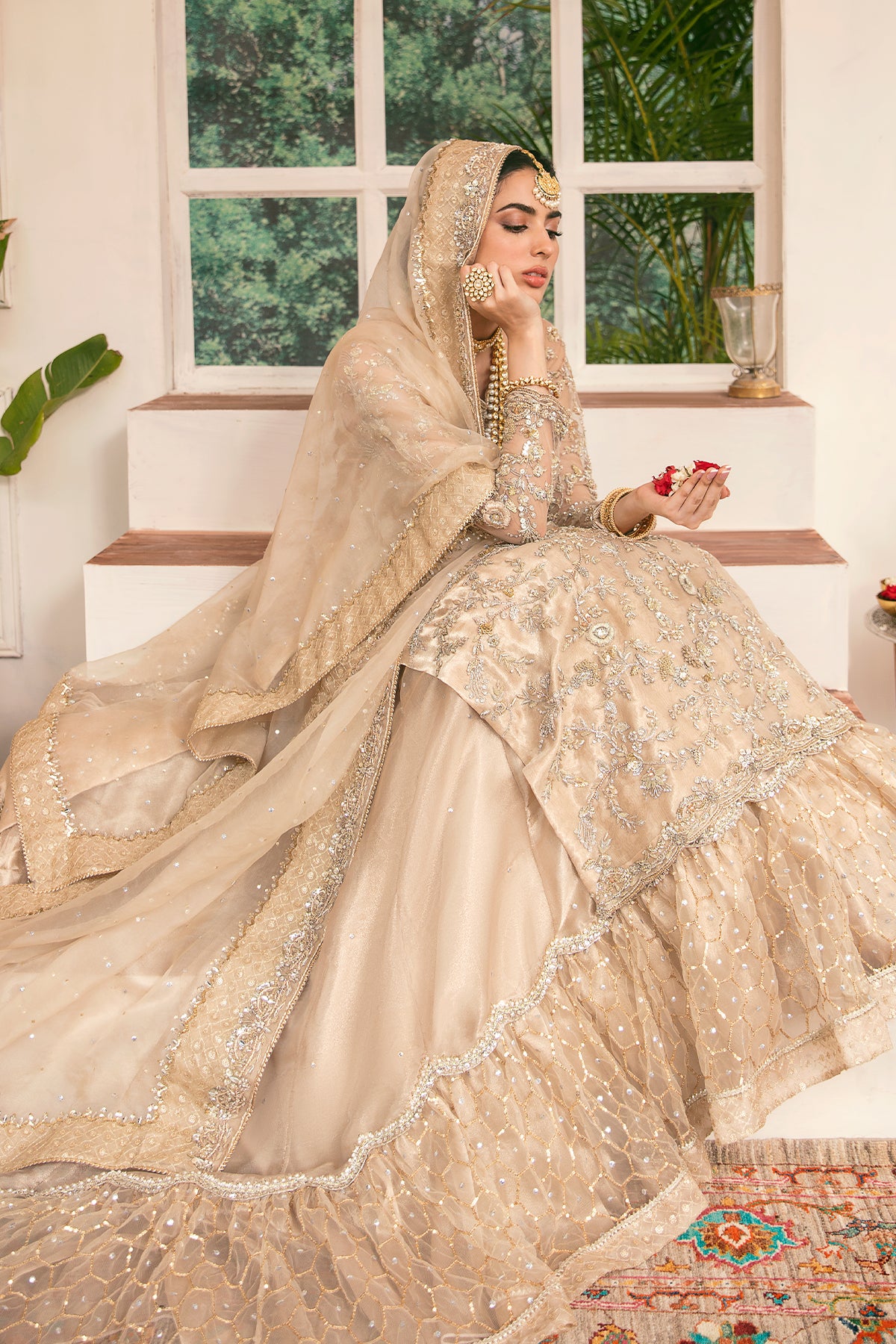 Gold Adda Work Silk Lehenga (3-Piece) - Image 4