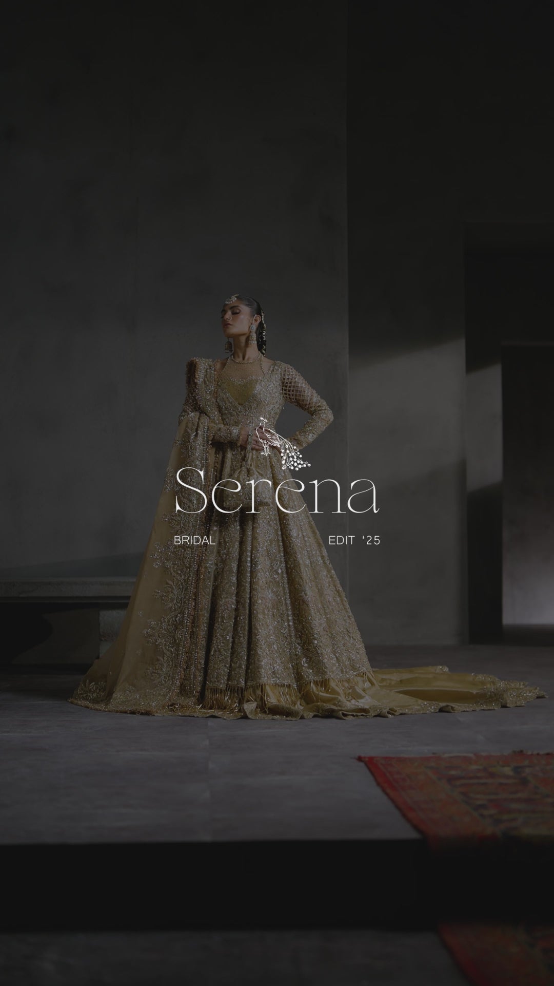 Pakistani Gold Zardozi Sequin Silk Bridal Lehenga (3-Piece) - Image 8