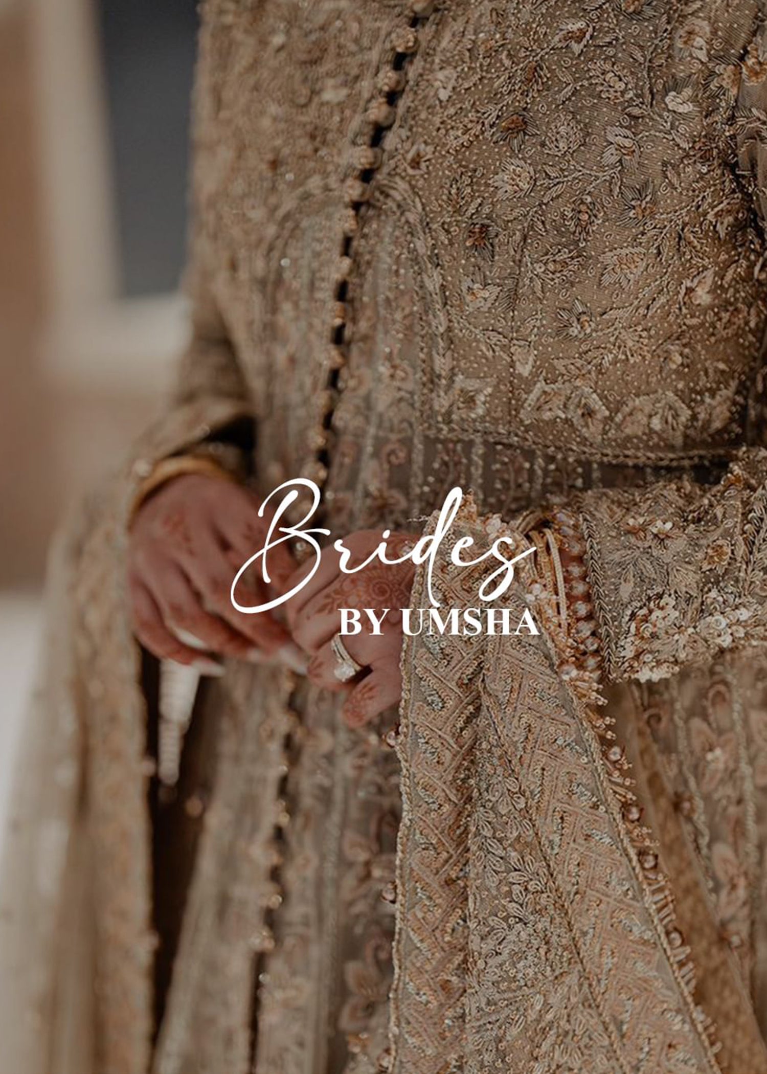 Pakistani Champagne Gold Embellished Silk Bridal Lehenga (3-Piece) - Image 5