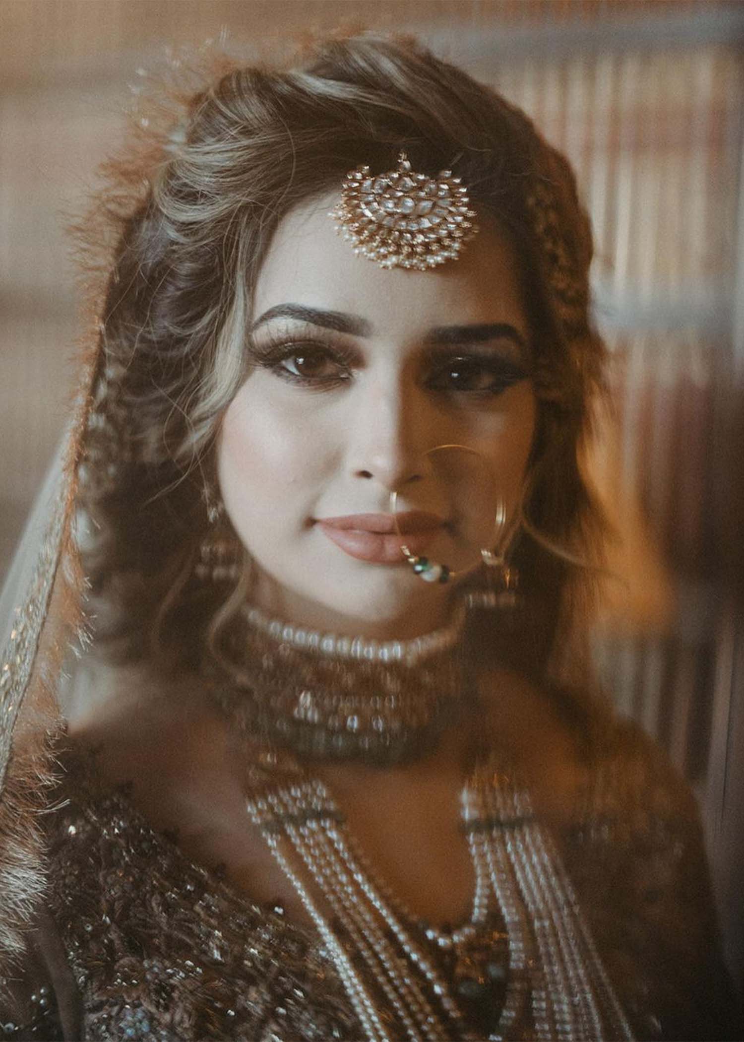 Pakistani Antique Gold Embellished Silk Bridal Lehenga (3-Piece) - Image 4