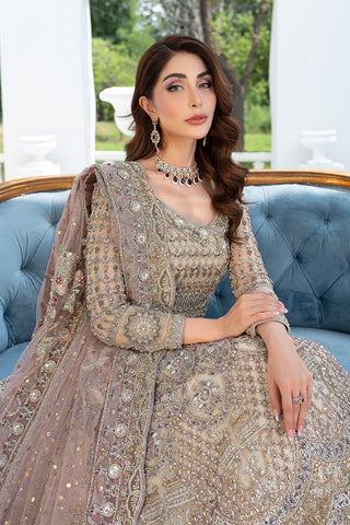 Champagne Red Embellished Silk Bridal Lehenga (3-Piece) - Image 5