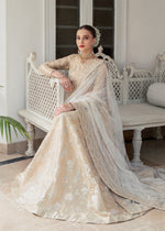 Pale Gold Hand Embroidered Tissue Lehenga Choli (3-Piece) - Image 4