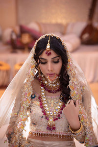 Light Gold Embroidered Tissue Silk Lehenga (3-Piece) - Image 5