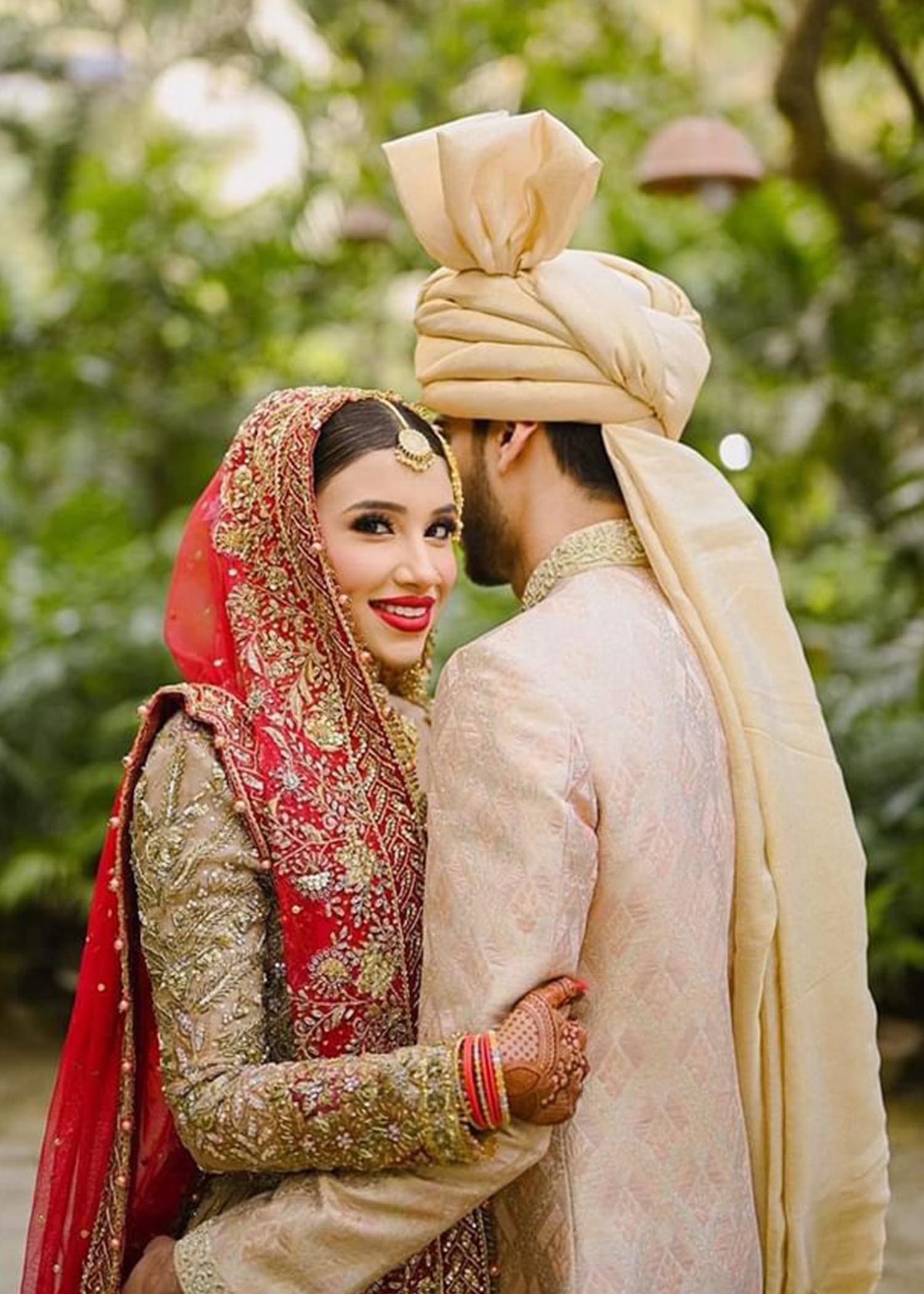 Antique Gold Zardozi Tissue Bridal Lehenga (3-Piece) - Image 2