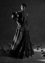 Metallic Gold & Copper Zardozi Tissue Lehnga Choli (3-Piece) - Image 7