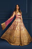Antique Gold Zardozi Velvet & Silk Lehenga Choli (3-Piece) - Image 4