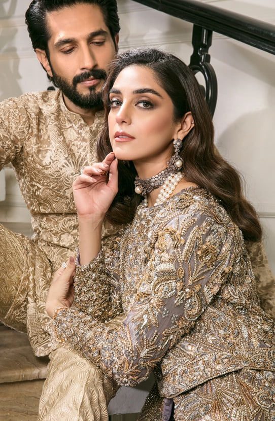 Champagne Hand-Embroidered Organza Kurta (2-Piece) - Image 6