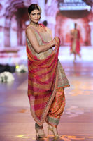 Pakistani Gold Embroidered Jamawar Peplum (3-Piece) - Image 4