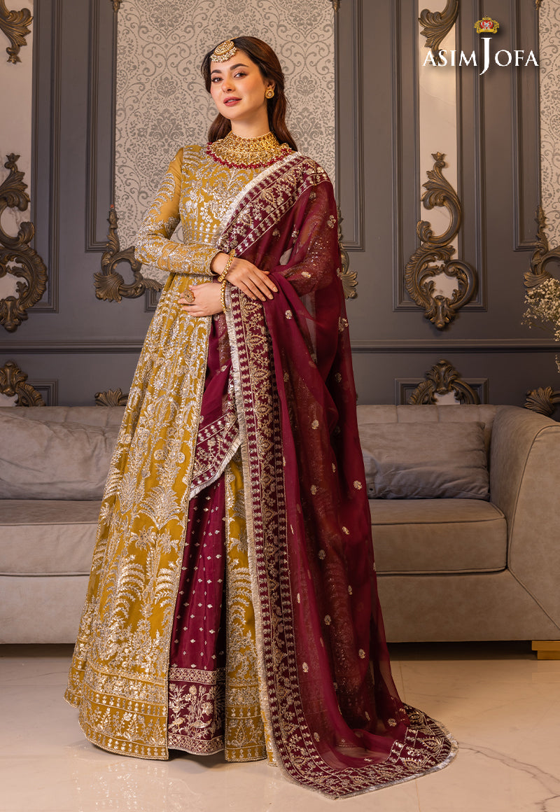 Butterscotch & Plum Embroidered Chiffon Pishwas (3-Piece) - Image 9