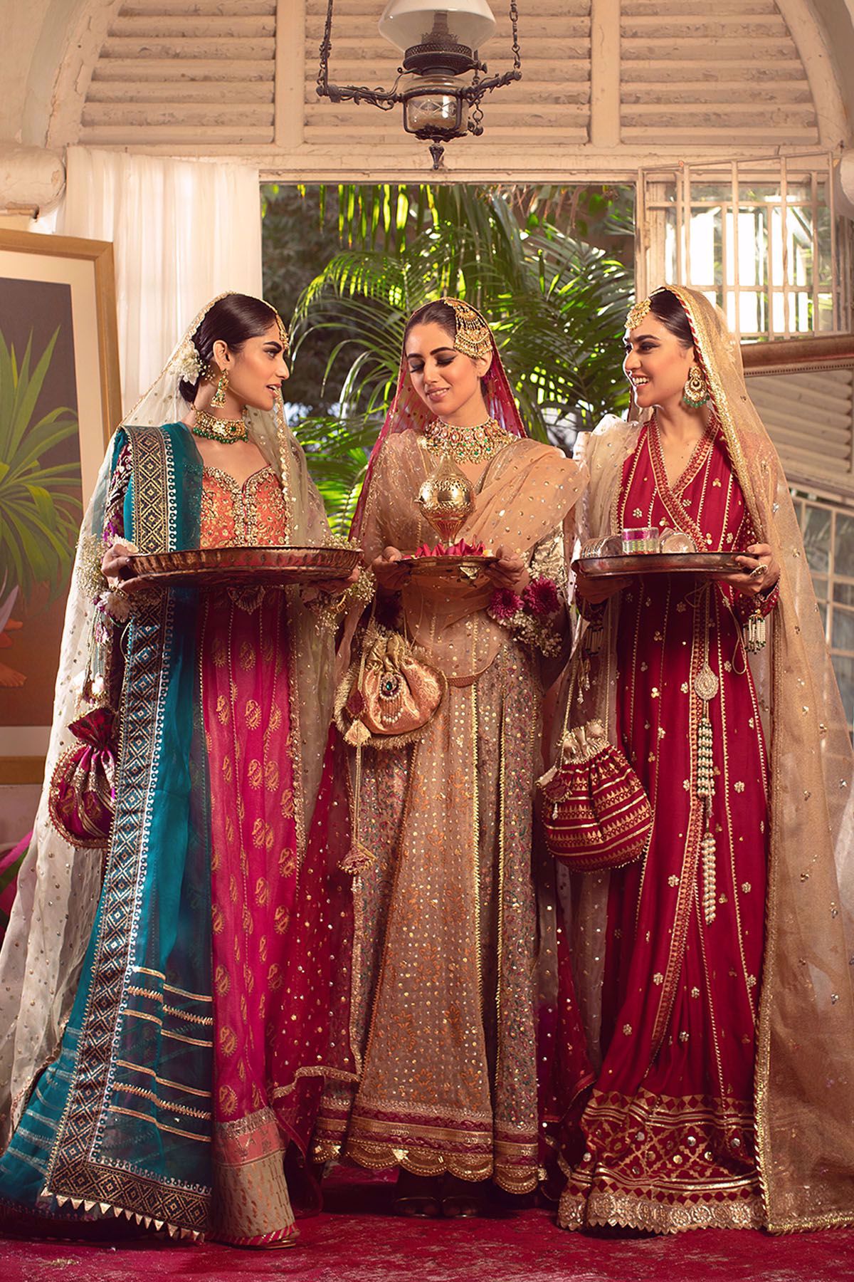 Rose Gold Embroidered Organza Pishwas (3-Piece) - Image 6