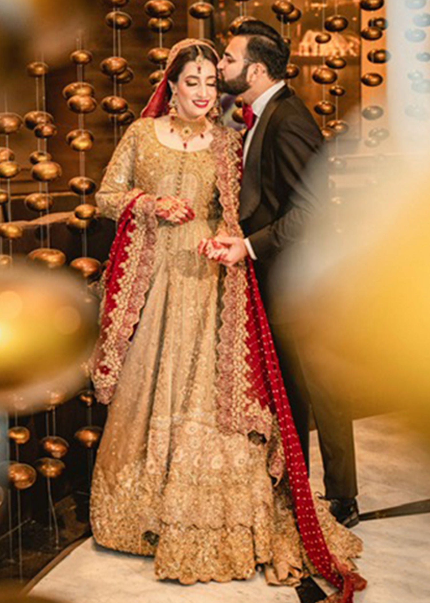 Antique Gold Zardozi Silk Blend Pishwas (2-Piece) - Image 3