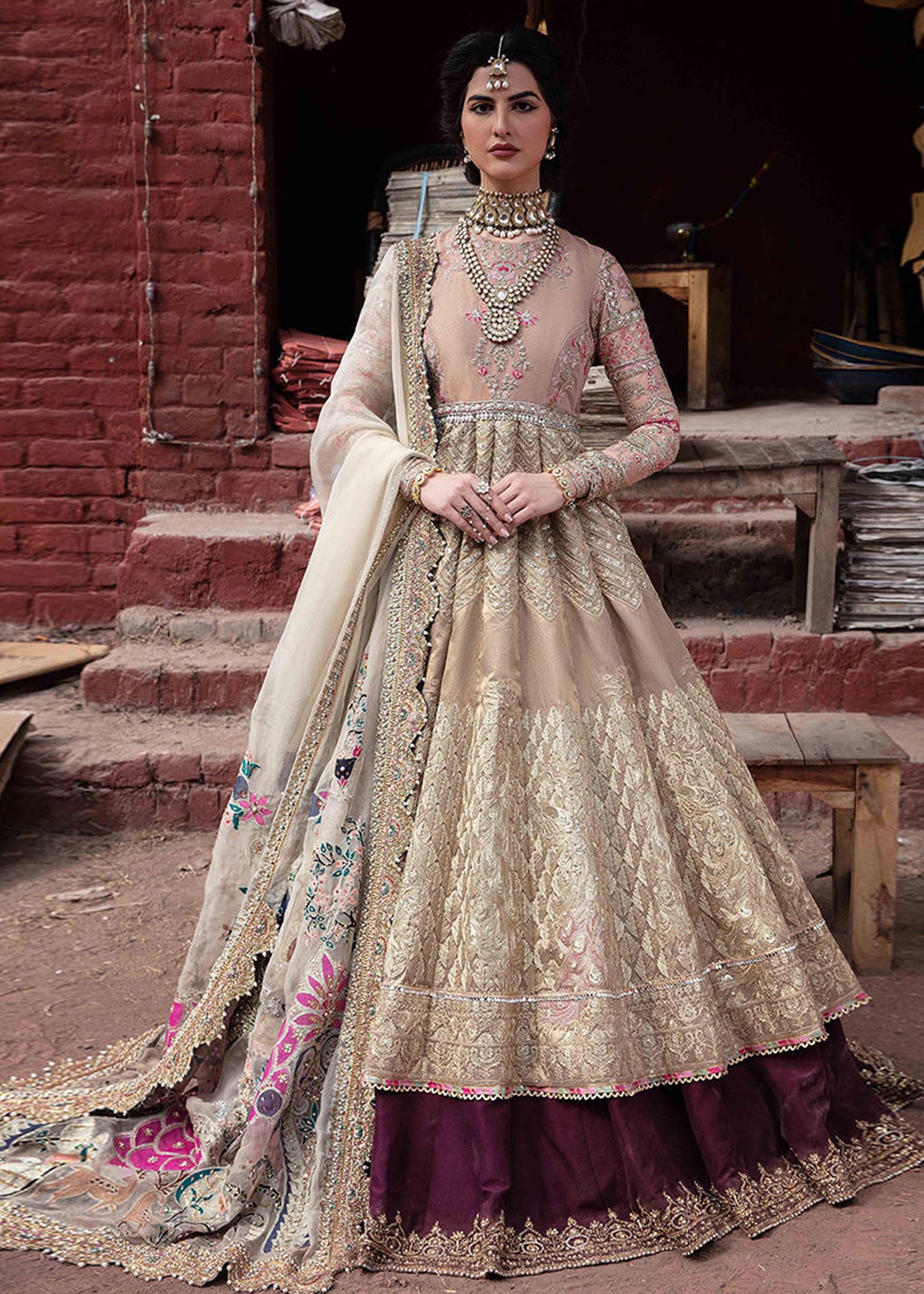 Gold Embellished Tissue Pishwas Dress (2-Piece) - Image 1