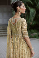 Marigold Gold Zari Pishwas with Gota & Zardozi (2-Piece) - Image 4