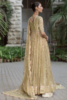 Marigold Gold Zari Pishwas with Gota & Zardozi (2-Piece) - Image 5