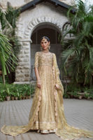 Marigold Gold Zari Pishwas with Gota & Zardozi (2-Piece) - Image 6