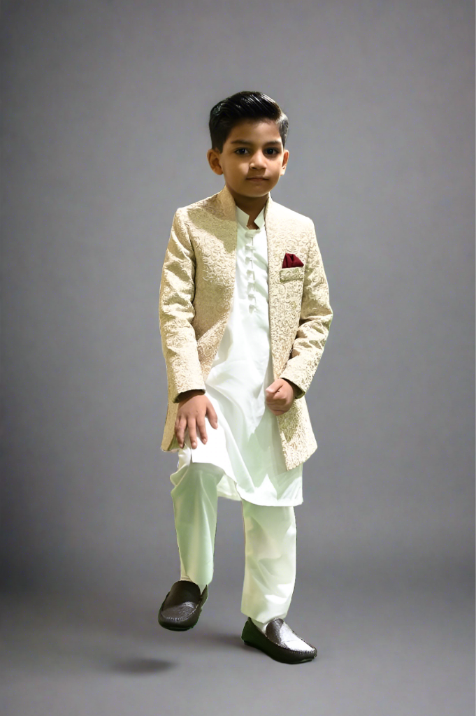 Golden Masoori Prince Coat for Boys (1-Pc) - Image 3