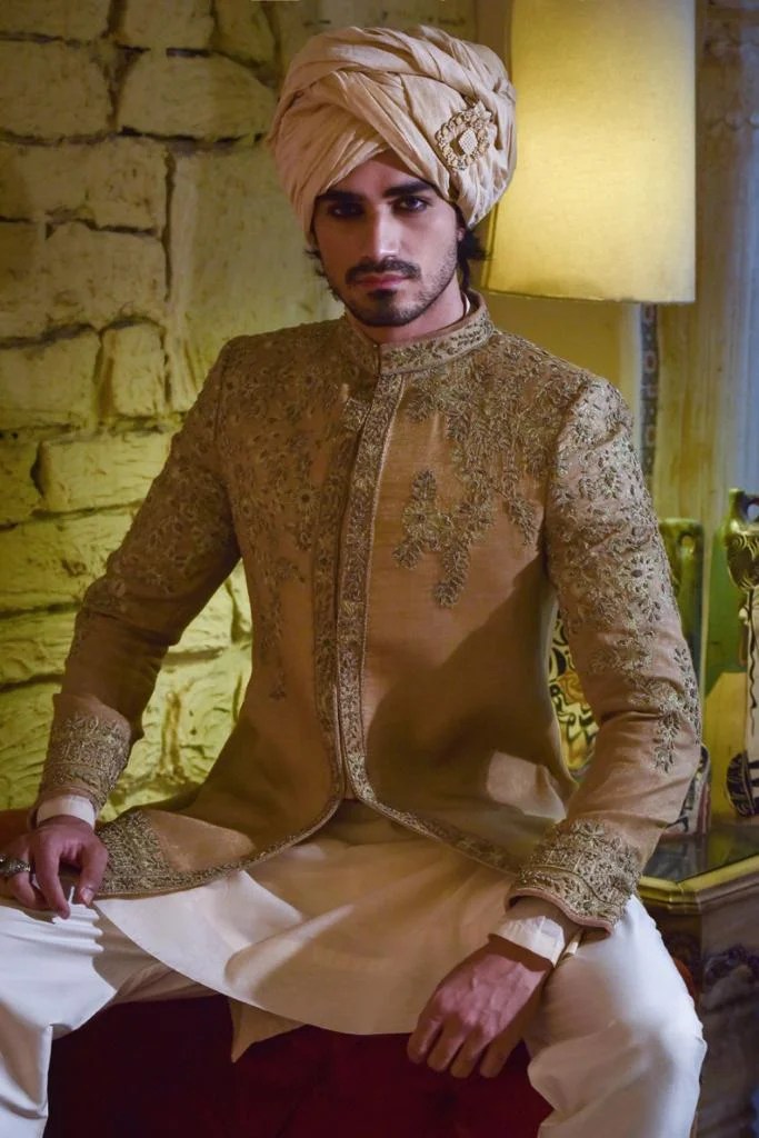 Dijon Gold Embroidered Silk-Blend Prince Coat (3-Piece) - Image 1