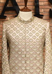 Rose Gold Embroidered Silk-Blend Prince Coat (1-Pc) - Image 2