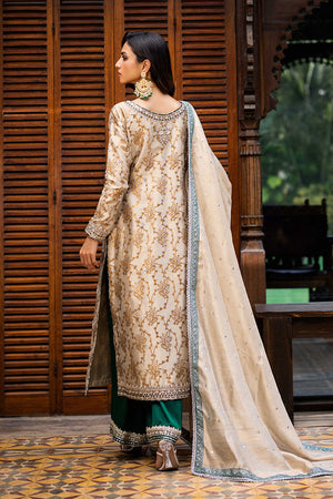 Gold Hand-Worked Banarsi Salwar Kameez (3-Piece) - Image 4