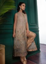 Pakistani Champagne Gold Embellished Brocade Salwar Kameez (2-Piece) - Image 5