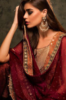 Gold Zardozi Gota Jamawar Short Frock (3-Piece) - Image 4