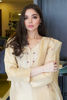 Pakistani Gold Pearl Embellished Korean Raw Silk Salwar Kameez (3-Piece) - Image 5