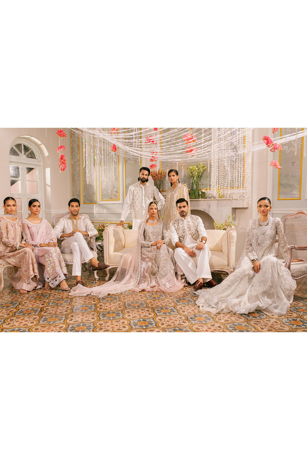 Champagne Zardozi Metallic Damask Salwar Kameez (3-Piece) - Image 9