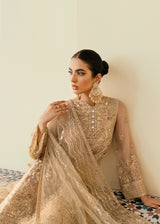 Gold Hand-Embellished Organza Salwar Kameez (3-Piece) - Image 5