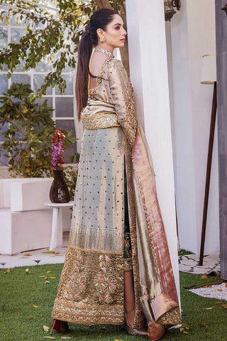 Golden Bronze Embroidered Organza Salwar Kameez (3-Piece) - Image 3
