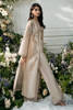 Pakistani Golden Hand-Embroidered Pure Tissue Jacket & Pants (2-Piece) - Image 10